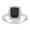 Buy 😉 1.4 ct. t.w. Black Onyx and 3/8 ct. t.w. White Topaz Ring in Sterling Silver by Belk & Co. 🤩
