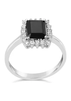 Buy 😉 1.4 ct. t.w. Black Onyx and 3/8 ct. t.w. White Topaz Ring in Sterling Silver by Belk & Co. 🤩 -DealsBelk & Co. Store Belk 30583