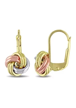 Hot Sale 👍 Entwined Love Knot Earrings in 10K 3 Tone Gold by Belk & Co. 🧨 -DealsBelk & Co. Store Belk 30613