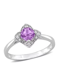 Top 10 ๐ 5/8 CT TGW Amethyst and 1/10 CT TW Diamond Halo Ring in Sterling Silver by Belk & Co. โค๏ธ