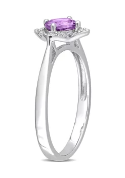 Top 10 🎉 5/8 CT TGW Amethyst and 1/10 CT TW Diamond Halo Ring in Sterling Silver by Belk & Co. ❤️ -DealsBelk & Co. Store Belk 30616