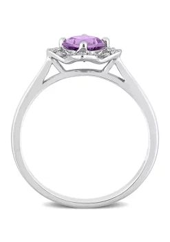 Top 10 🎉 5/8 CT TGW Amethyst and 1/10 CT TW Diamond Halo Ring in Sterling Silver by Belk & Co. ❤️ -DealsBelk & Co. Store Belk 30618