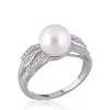Brand new 👏 Sterling Silver White Cultured Freshwater Pearl and Diamond Ring by Belk & Co. 🤩
