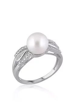 Brand new 👏 Sterling Silver White Cultured Freshwater Pearl and Diamond Ring by Belk & Co. 🤩 -DealsBelk & Co. Store Belk 30622