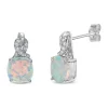 Wholesale 🧨 Lab Created 1.2 ct. t.w. Created Opal and 0.08 ct. TDW Diamond Earrings in Sterling Silver by Belk & Co. 🤩