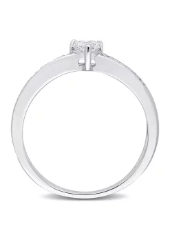 New 🔥 Lab Created 1/4 CT TGW Created White Sapphire and Diamond Accent Heart Ring in Sterling Silver by Belk & Co. 🤩 -DealsBelk & Co. Store Belk 30640