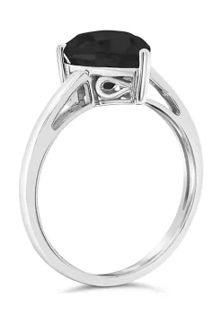 Flash Sale 🔥 Sterling Silver 12x8mm Pear Shape Black Agate Solitaire Ring by Belk & Co. 🧨 -DealsBelk & Co. Store Belk 30655
