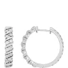 Best deal 😍 1/6 ct. t.w. Diamond Hoop Earrings in Sterling Silver by Belk & Co. 🎉