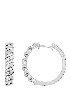 Best deal 😍 1/6 ct. t.w. Diamond Hoop Earrings in Sterling Silver by Belk & Co. 🎉 -DealsBelk & Co. Store Belk 30666