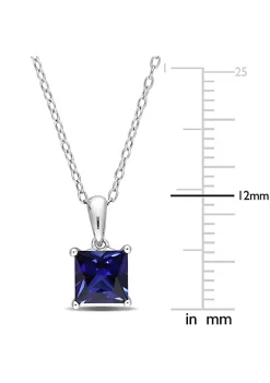Budget 😀 1.34 ct. t.g.w. Created Blue Sapphire Solitaire Pendant with Chain in Sterling Silver by Belk & Co. 👍 -DealsBelk & Co. Store Belk 30669
