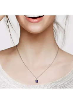 Budget 😀 1.34 ct. t.g.w. Created Blue Sapphire Solitaire Pendant with Chain in Sterling Silver by Belk & Co. 👍 -DealsBelk & Co. Store Belk 30671