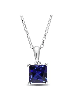 Budget 😀 1.34 ct. t.g.w. Created Blue Sapphire Solitaire Pendant with Chain in Sterling Silver by Belk & Co. 👍 -DealsBelk & Co. Store Belk 30672