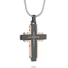 Flash Sale 🌟 Men's Stainless Steel Textured Cross Pendant with Cubic Zirconia Center by Belk & Co. 🔔