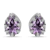 Wholesale 🌟 1-1/6 ct. 7x5MM Pear Amethyst and White Topaz Crown Stud Earrings, Sterling Silver by Belk & Co. 🎉