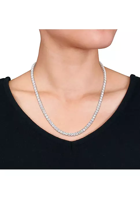 Buy ❤️ 26.5 ct. t.g.w. Created Moissanite Necklace in Sterling Silver by Belk & Co. 😉 2 Buy ❤️ 26.5 ct. t.g.w. Created Moissanite Necklace in Sterling Silver by Belk & Co. 😉 - Image 2