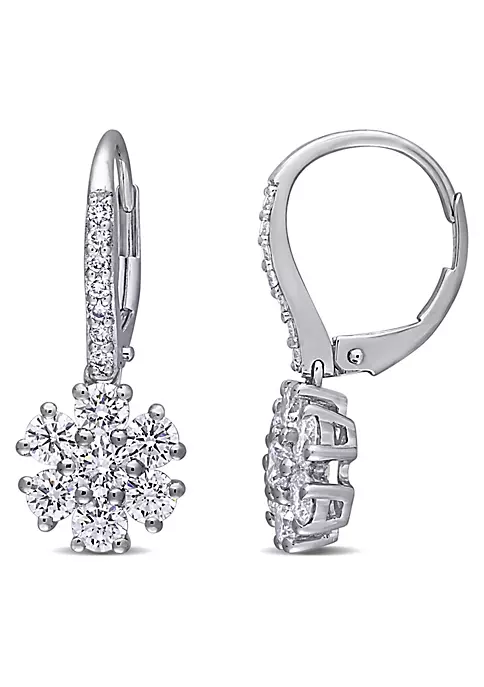 Buy 💯 1.69 ct. t.g.w. Lab Created Diamond Flower Leverback Earrings in 14K White Gold by Belk & Co. ⭐ 1 Buy 💯 1.69 ct. t.g.w. Lab Created Diamond Flower Leverback Earrings in 14K White Gold by Belk & Co. ⭐