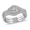 New 🧨 1/2 CT TW Diamond Crossover Multi-Row Bridal Set in 10k White Gold by Belk & Co. 👍