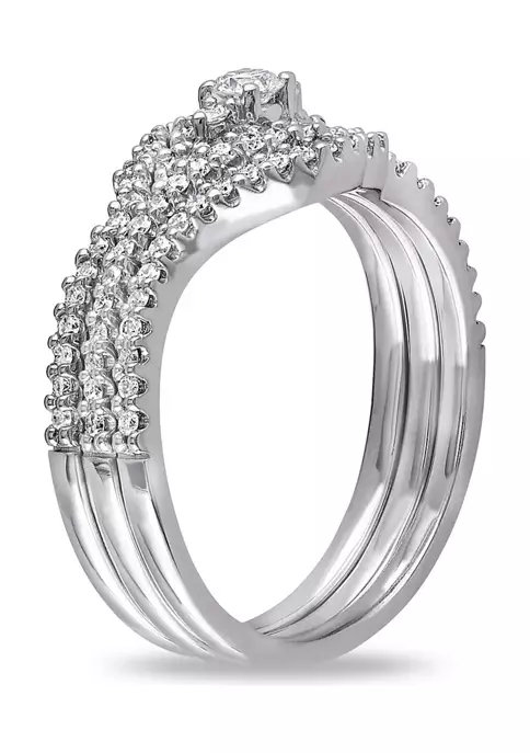 New ๐งจ 1/2 CT TW Diamond Crossover Multi-Row Bridal Set in 10k White Gold by Belk & Co. ๐ 3 New ๐งจ 1/2 CT TW Diamond Crossover Multi-Row Bridal Set in 10k White Gold by Belk & Co. ๐ - Image 3