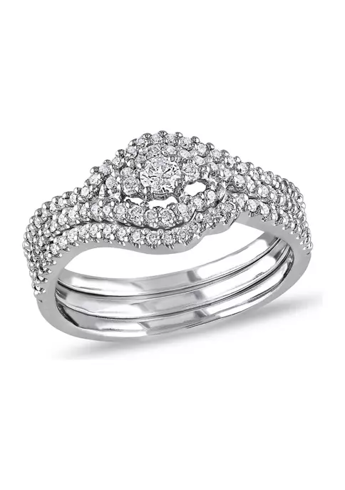 New ๐งจ 1/2 CT TW Diamond Crossover Multi-Row Bridal Set in 10k White Gold by Belk & Co. ๐ 5 New ๐งจ 1/2 CT TW Diamond Crossover Multi-Row Bridal Set in 10k White Gold by Belk & Co. ๐ - Image 5