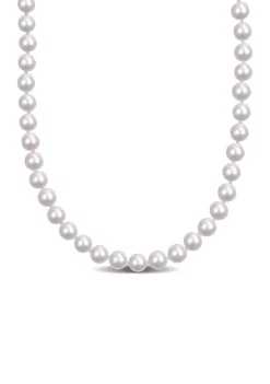 Best reviews of ✨ 7-7.5MM Japanese Akoya Cultured Pearl Necklace with 14k Yellow Gold Fisheye Clasp by Belk & Co. 💯