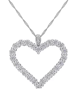 Cheap 👏 2.4 ct. t.w. Lab Created Moissanite Heart Pendant With Chain in 10K White Gold by Belk & Co. 🎁