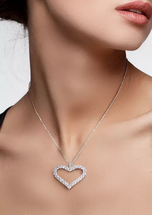 Cheap ๐ 2.4 ct. t.w. Lab Created Moissanite Heart Pendant With Chain in 10K White Gold by Belk & Co. ๐ 3 Cheap ๐ 2.4 ct. t.w. Lab Created Moissanite Heart Pendant With Chain in 10K White Gold by Belk & Co. ๐ - Image 3