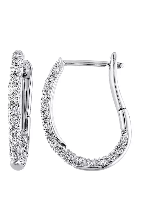 Outlet โจ 1/2 ct. t.w. Diamond Hoop Earrings in 10k White Gold by Belk & Co. ๐คฉ 2 Outlet โจ 1/2 ct. t.w. Diamond Hoop Earrings in 10k White Gold by Belk & Co. ๐คฉ - Image 2