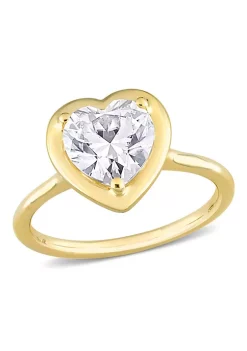 Flash Sale ๐ฅ Lab Created 2 CT DEW Heart-Shaped Created Moissanite Engagement Ring in 10k Yellow Gold by Belk & Co. ๐ฅ