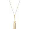 Best Sale 🌟 14K Yellow Gold Tassle lariat on .25mm Spiga Chain Necklace by Belk & Co. ⌛