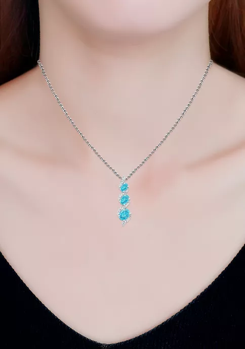 Top 10 🌟 2.98 ct. t.w. Blue Topaz & White Topaz 3-Stone Pendant on 18 Inch Chain, Sterling Silver by Belk & Co. 🤩 4 Top 10 🌟 2.98 ct. t.w. Blue Topaz & White Topaz 3-Stone Pendant on 18 Inch Chain, Sterling Silver by Belk & Co. 🤩 - Image 4
