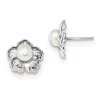 Best Pirce 🔥 14K White Gold 5-6mm White Button Freshwater Cultured Pearl Flower Post Earrings by Belk & Co. 🤩