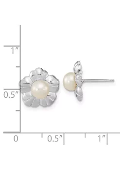 Best Pirce 🔥 14K White Gold 5-6mm White Button Freshwater Cultured Pearl Flower Post Earrings by Belk & Co. 🤩 -DealsBelk & Co. Store Belk 30767