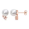 Top 10 🌟 8-9mm South Sea Cultured Freshwater Pearl and 4/5 CT TGW Morganite Stud Earrings in Rose Plated Sterling Silver by Belk & Co. 🎁