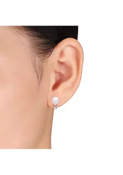 Top 10 🌟 8-9mm South Sea Cultured Freshwater Pearl and 4/5 CT TGW Morganite Stud Earrings in Rose Plated Sterling Silver by Belk & Co. 🎁 -DealsBelk & Co. Store Belk 30785