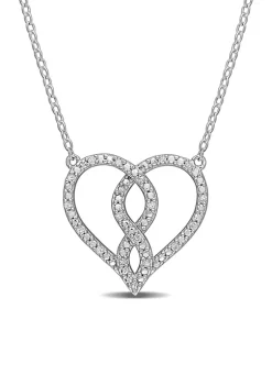 Brand new ๐ฅ 1/10 ct. t.w. Diamond Infinity Heart Pendant with Chain in Sterling Silver by Belk & Co. ๐