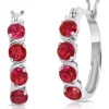 Outlet 🎉 2.2 ct. t.w. Lab Created Ruby Statement Hoop Earrings in Sterling Silver by Belk & Co. 🎁
