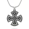 Cheapest 🧨 Men's Stainless Steel Cross Pendant with Antique Finish by Belk & Co. 👍