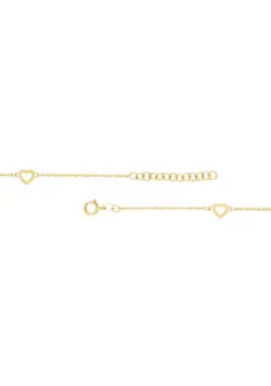 Best Sale 🎉 Flat Open Heart Anklet in 10K Yellow Gold by Belk & Co. ✔️ -DealsBelk & Co. Store Belk 3083