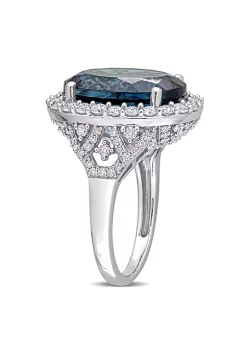 Deals 😍 3.75 ct. t.g.w. Aquamarine and 3/5 ct. t.w. Diamond Split Shank Cocktail Ring in 14K White Gold by Belk & Co. ⌛ -DealsBelk & Co. Store Belk 30831