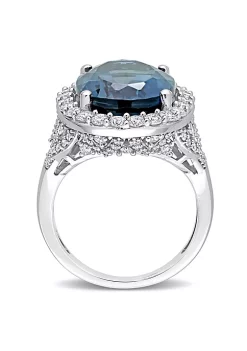 Deals 😍 3.75 ct. t.g.w. Aquamarine and 3/5 ct. t.w. Diamond Split Shank Cocktail Ring in 14K White Gold by Belk & Co. ⌛ -DealsBelk & Co. Store Belk 30832