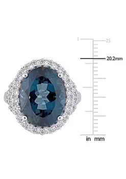 Deals 😍 3.75 ct. t.g.w. Aquamarine and 3/5 ct. t.w. Diamond Split Shank Cocktail Ring in 14K White Gold by Belk & Co. ⌛ -DealsBelk & Co. Store Belk 30833