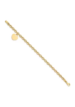 Promo ❤️ 14K Yellow Gold Heart Charm Hollow Bracelet by Belk & Co. ✨ -DealsBelk & Co. Store Belk 30850