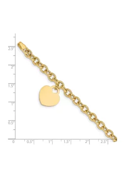 Promo ❤️ 14K Yellow Gold Heart Charm Hollow Bracelet by Belk & Co. ✨ -DealsBelk & Co. Store Belk 30851