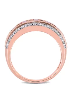 Deals 👍 Amethyst and White Topaz Semi-Eternity Ring in 10K Rose Gold by Belk & Co. 💯 -DealsBelk & Co. Store Belk 30872