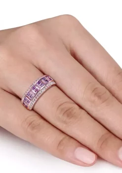 Deals 👍 Amethyst and White Topaz Semi-Eternity Ring in 10K Rose Gold by Belk & Co. 💯 -DealsBelk & Co. Store Belk 30874