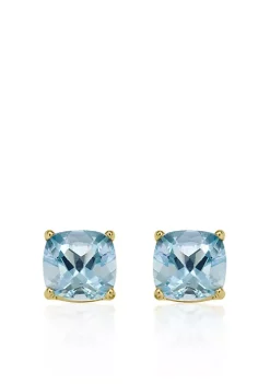 Best Sale ✨ 14k Yellow Gold 8mm Aquamarine Stud Earrings by Belk & Co. 👏 -DealsBelk & Co. Store Belk 30878