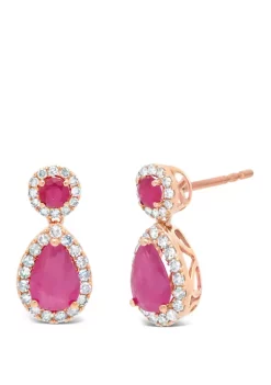 Best Sale 👏 1.2 ct. t.w. Ruby and 1/4 ct. t.w. Diamond Earrings by Belk & Co. 👏