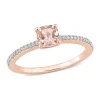 Best Pirce ⌛ 5/8 ct. t.w. Morganite and 1/10 ct. t.w. Diamond Promise Ring in 10k Rose Gold by Belk & Co. 😉
