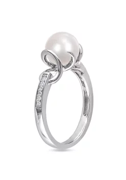 Flash Sale 👍 3-Piece Set of 8-8.5MM Freshwater Cultured Pearl and 1/6 ct. t.w. Diamond Ring, Earrings and Pendant with Chain in Sterling Silver by Belk & Co. 😉 -DealsBelk & Co. Store Belk 30900