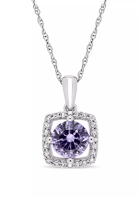 Cheap 🎁 1 ct. t.w. Created Alexandrite and 1/10 ct. t.w. Diamond Floating Halo Pendant Necklace with Chain in 10k White Gold by Belk & Co. 🛒 1 Cheap 🎁 1 ct. t.w. Created Alexandrite and 1/10 ct. t.w. Diamond Floating Halo Pendant Necklace with Chain in 10k White Gold by Belk & Co. 🛒